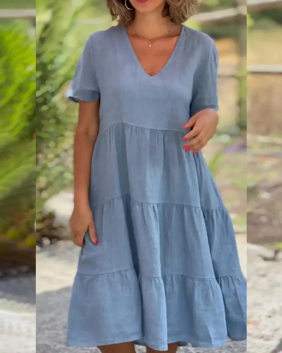 Cotton Linen Casual Women's Dresses 2026