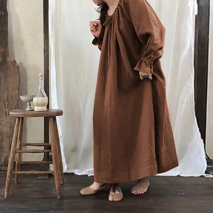 Spring Vintage Cotton Linen Dress