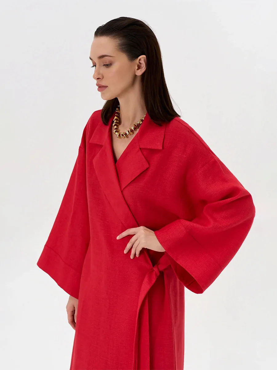 Cotton and Linen Dress Women&